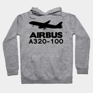 Airbus A320-100 Silhouette Print (Black) Hoodie